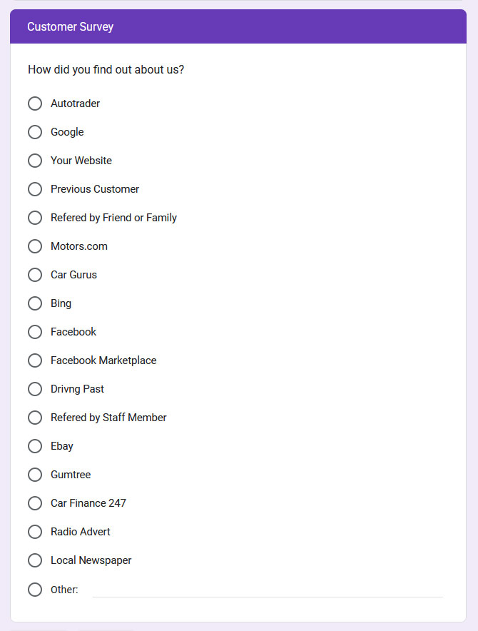 Customer Handover Survey